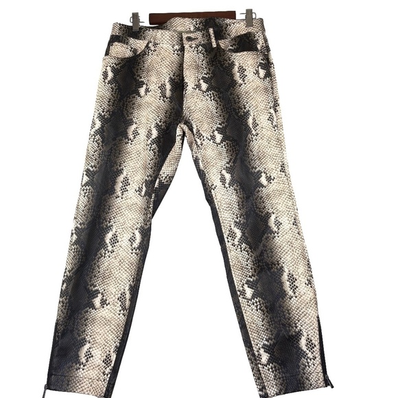 Zara Pants - NWOT Zara Faux Leather Snakeskin Print Pants Waist 32